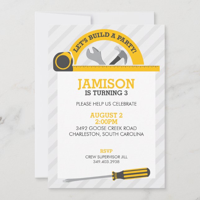 Convites A construção utiliza ferramentas o partido (Frente)