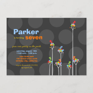 Convites A cor lunática pontilha aniversário dos miúdos da