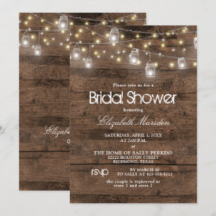 Convites A corda rústica do frasco de pedreiro ilumina o