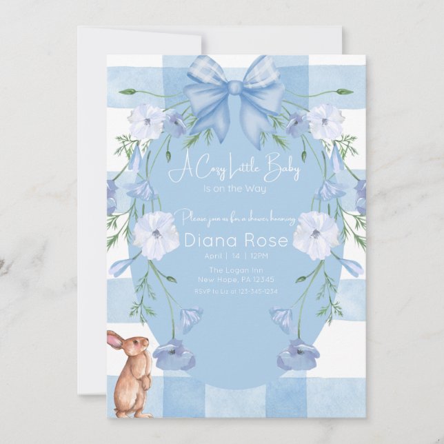 Convites A Cozy Little Baby Is on the Way Shower Invite  (Frente)