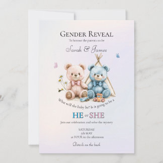 Convites A Cute Gender Reveal Party Invitation