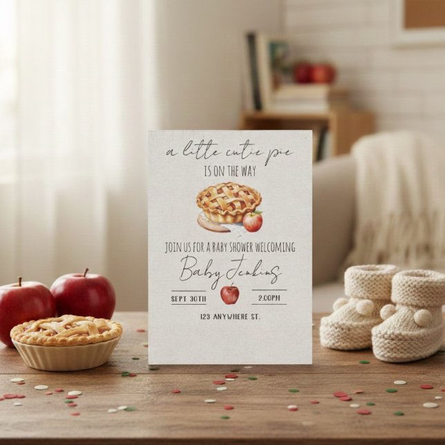 Convites a cutie pie is on the way. Baby shower invitation (Criador carregado)