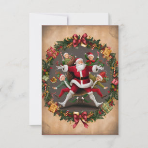 Convites A Dança Festiva do Papai Noel com os Elfos