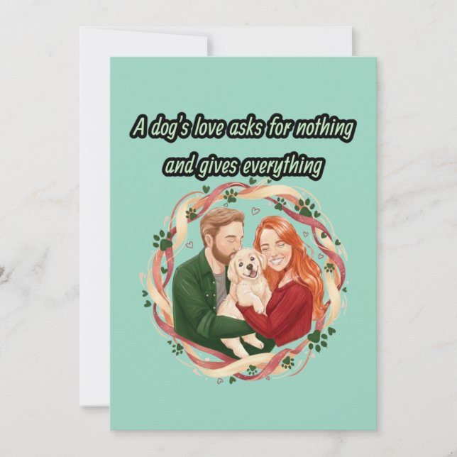 Convites A dog's love asks for nothing and gives everything (Frente)