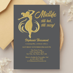 Convites A Dourada meia-idade da mulher ainda quente 50 ano