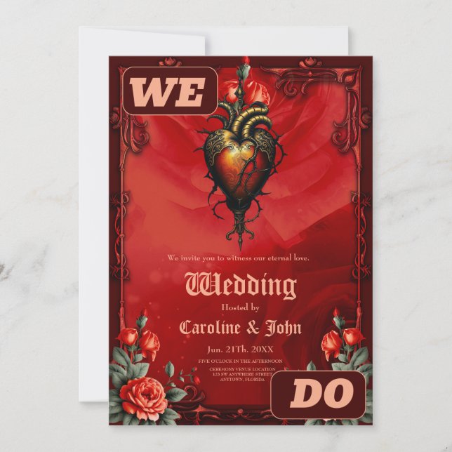 Convites A elegância gótica do coração (Frente)