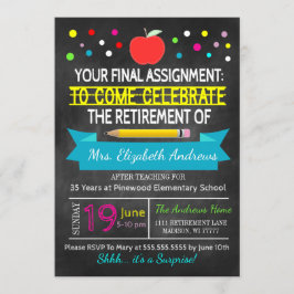 Convites A Escola de Chalkboard de Retirada de Professores