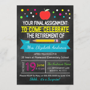 Convites A Escola de Chalkboard de Retirada de Professores