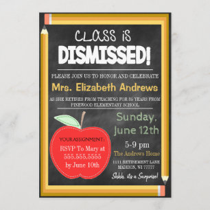 Convites A Escola de Chalkboard de Retirada de Professores 