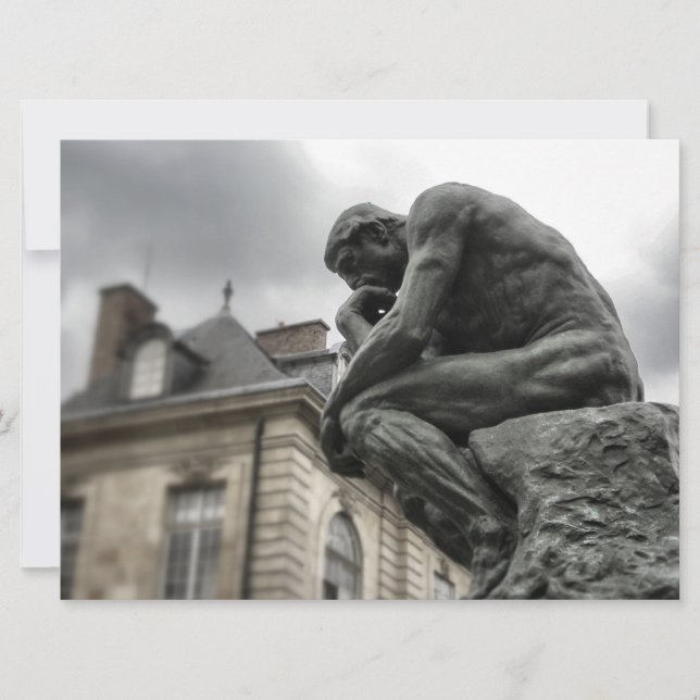 Convites A Escultura Thinker Rodin Paris (Frente)