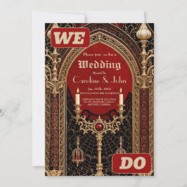 Convites A escura elegância do estilo gótico. O backgro