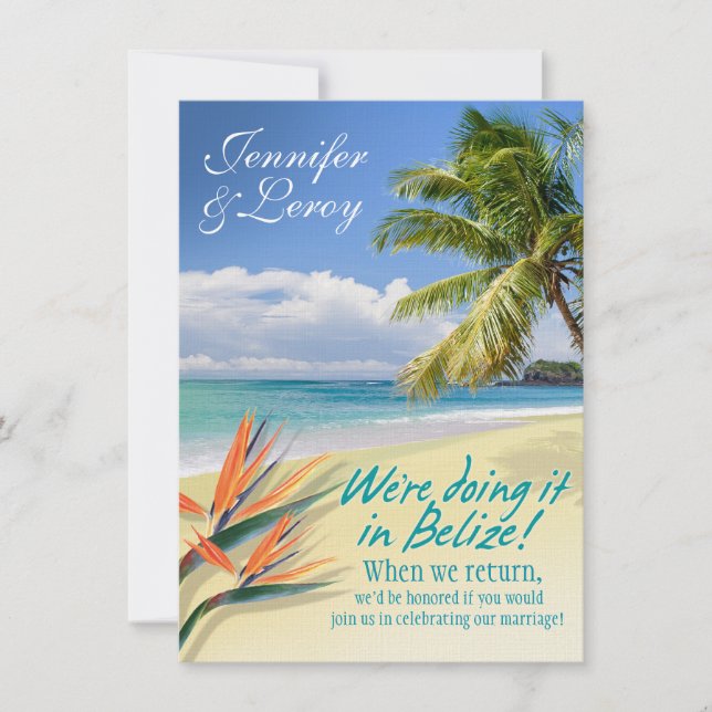 Convites A ESMERALDA de Jennifer MOLHA a recepção de Belize (Frente)