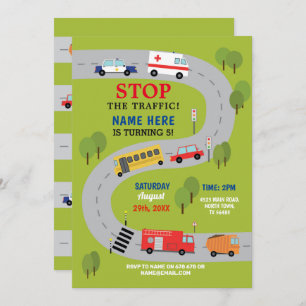 Convites A estrada do tráfego que conduz a polícia da