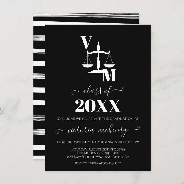 Convites A Faculdade de Direito do Bar de Negro e Branco fo (Frente/Verso)