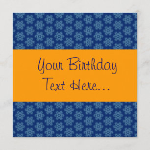 Convites A festa de aniversário azul e Dourado convida