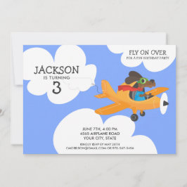 Convites A festa de aniversário bonito do menino do avião