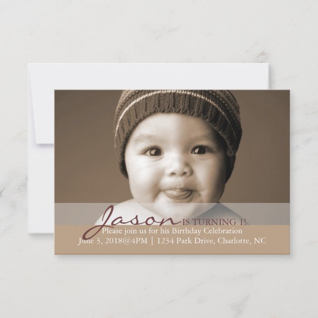 Convites A festa de aniversário convida | 1 de giro! (Frente)