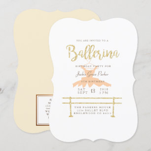 Convites A festa de aniversário da bailarina do chique