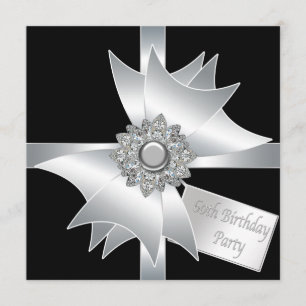 Convites A festa de aniversário da mulher branca preta 60th