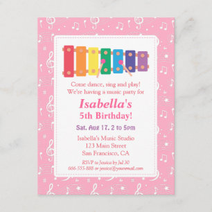 Convites A Festa de aniversário da Música Xilofônica Par