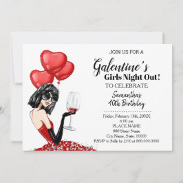 Convites A Festa de aniversário das garotas da Galentine