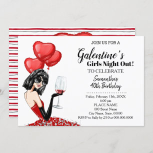 Convites A Festa de aniversário das garotas da Galentine