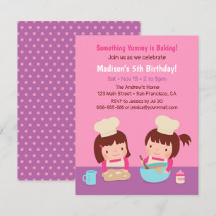 Convites à Festa de aniversario de meninas de Coz