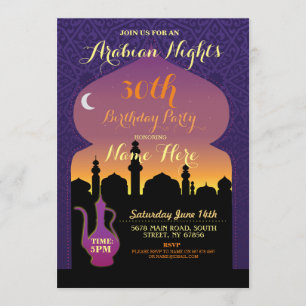 Convites A Festa de aniversário de qualquer idade da noite 