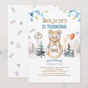 Convites A festa de aniversário do bebé do urso de ursinh