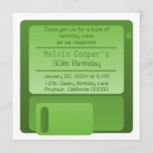 Convites A festa de aniversário do geek do disco flexível