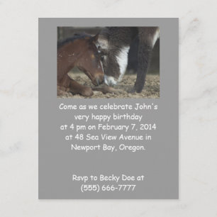 Convites A festa de aniversário engraçada convida o cavalo