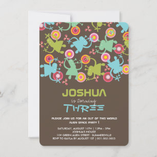 Convites A festa de aniversário Groovy do menino dos miúd