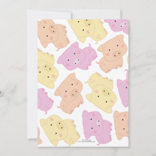 Convites a festa de aniversário leitão bonito do porco 5x7