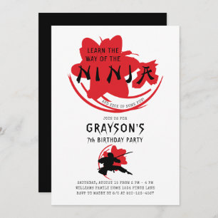 Convites A Festa de aniversário Ninja
