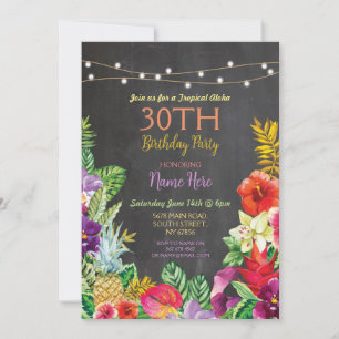 Convites A festa de aniversário tropical do giz de Luau