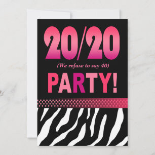 Convites A Festa de aniversário Zebra Fabulosa 20/20 da Ju