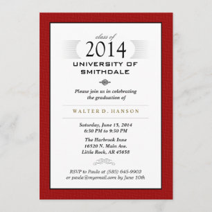 Convites A festa de formatura formal preta & branca