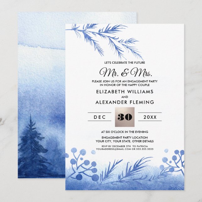 Convites à Festa de noivado da Floresta Azul (Frente/Verso)