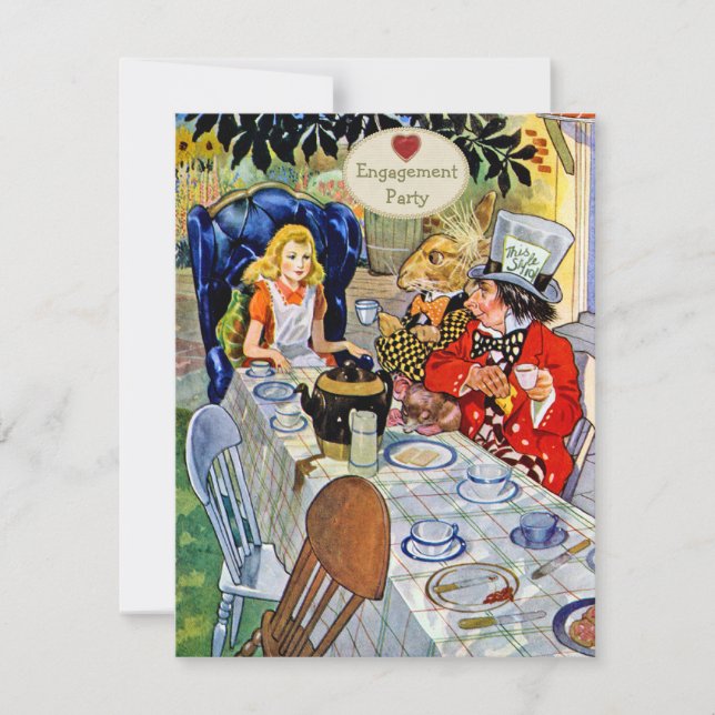 Convites A festa de noivado do Hatter louco (Frente)