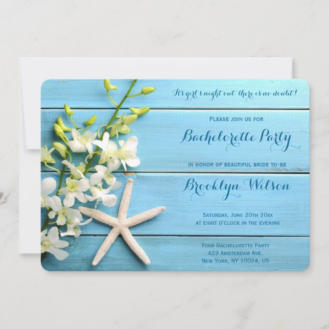 Convites à Festa de solteira de Starfish redondos (Frente)