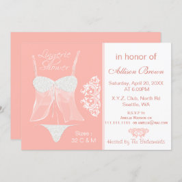 Convites à Festa de solteira do Chá lingerie