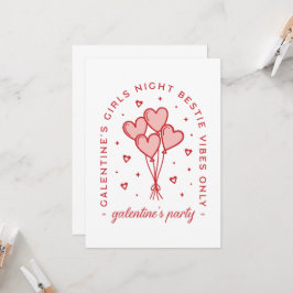 Convites A festa do dia de Galentine abestiu balões cardíac