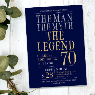 Convites A Festa dos 70 Anos do Homem do Mito da Lenda