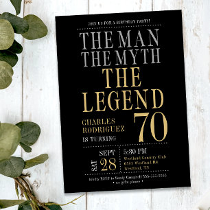 Convites A Festa dos 70 Anos do Homem o Mito a Lenda