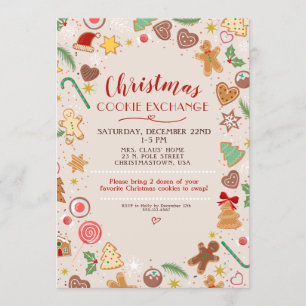 Convites A festa natalícia da troca da troca do biscoito