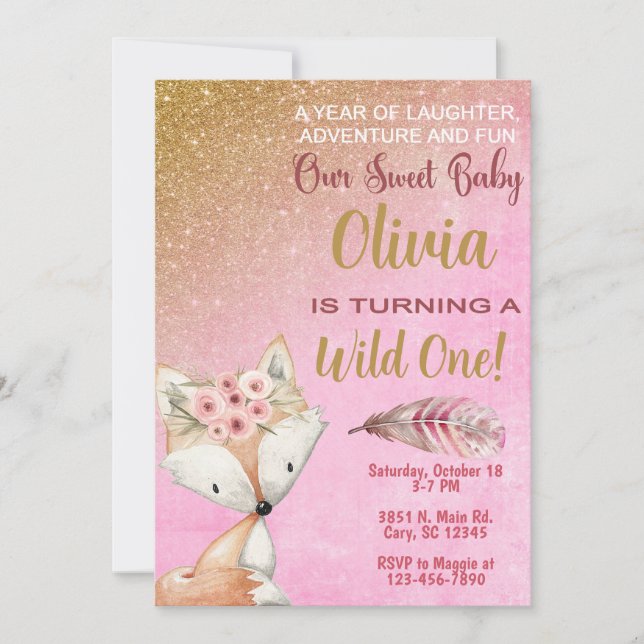 Convites A Floresta Selvagem de Raposa 1rua convida para o  (Frente)