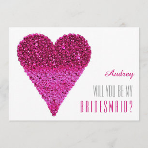 Convites A forma cor-de-rosa será minha dama de Bridesmaid?