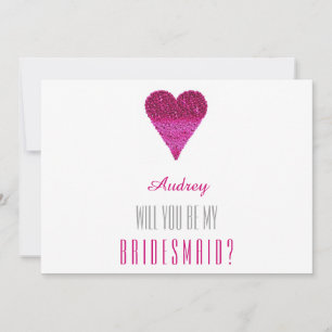 Convites A forma cor-de-rosa será minha dama de Bridesmaid?