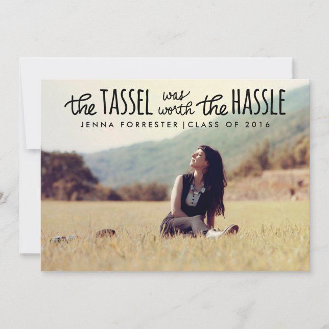 Convites A Foto Do Formando Tassel Valeu A Pena Com O Scrip (Frente)