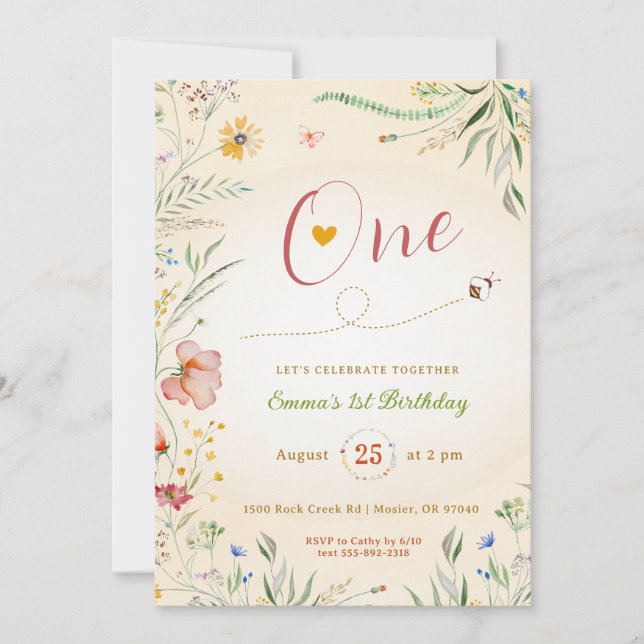 Convites A Garota 1rua Primeiro Aniversário de Verão (Frente)
